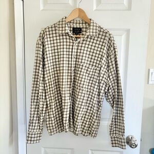 Cotton On Men’s Long Sleeve Shirt (brown/cream plaid)